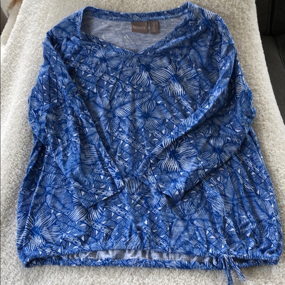 Chico’s three quarter sleeve shirt. Size 2